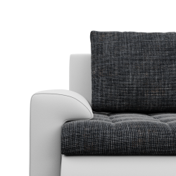 Ecksofa FORESTA LO, Seite - RECHTS, Farbe - GRAU + WEISS