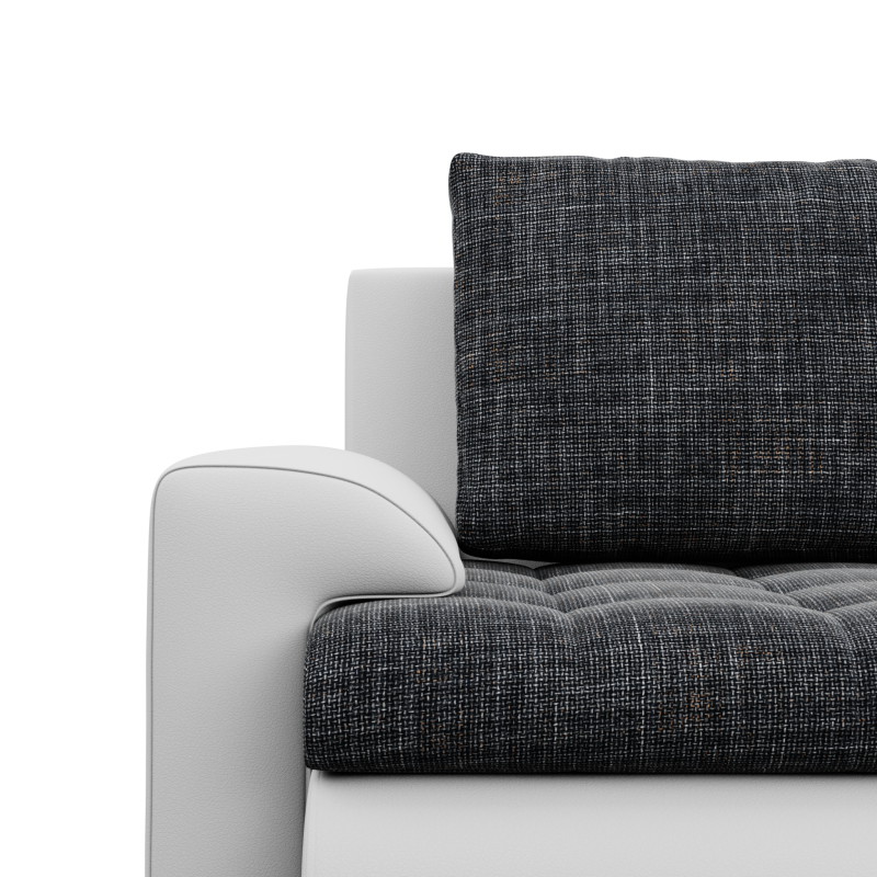 Ecksofa FORESTA LO, Seite - RECHTS, Farbe - GRAU + WEISS