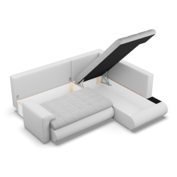 FORESTA LO Corner Sofa, Side - RIGHT, Color - GRAY + WHITE