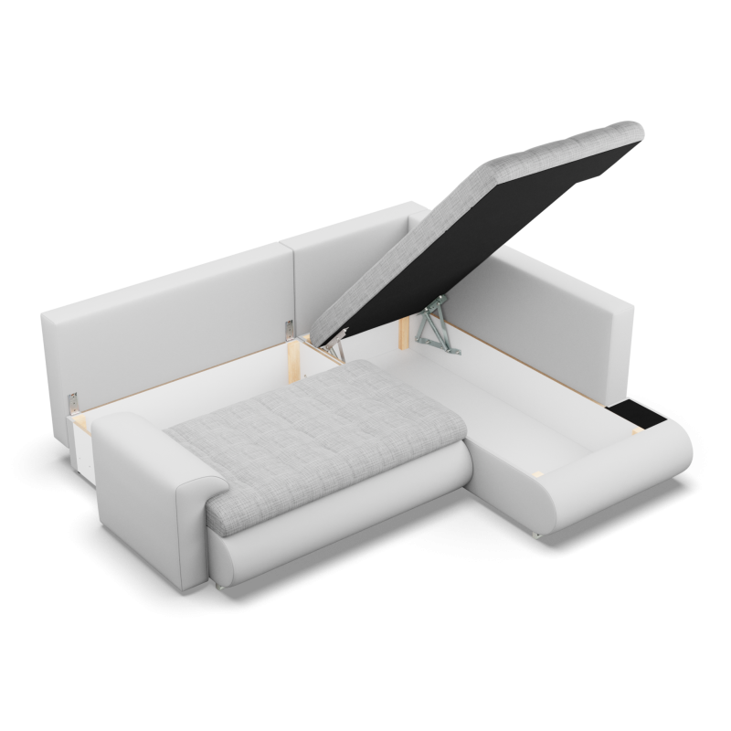 FORESTA LO Corner Sofa, Side - RIGHT, Color - GRAY + WHITE