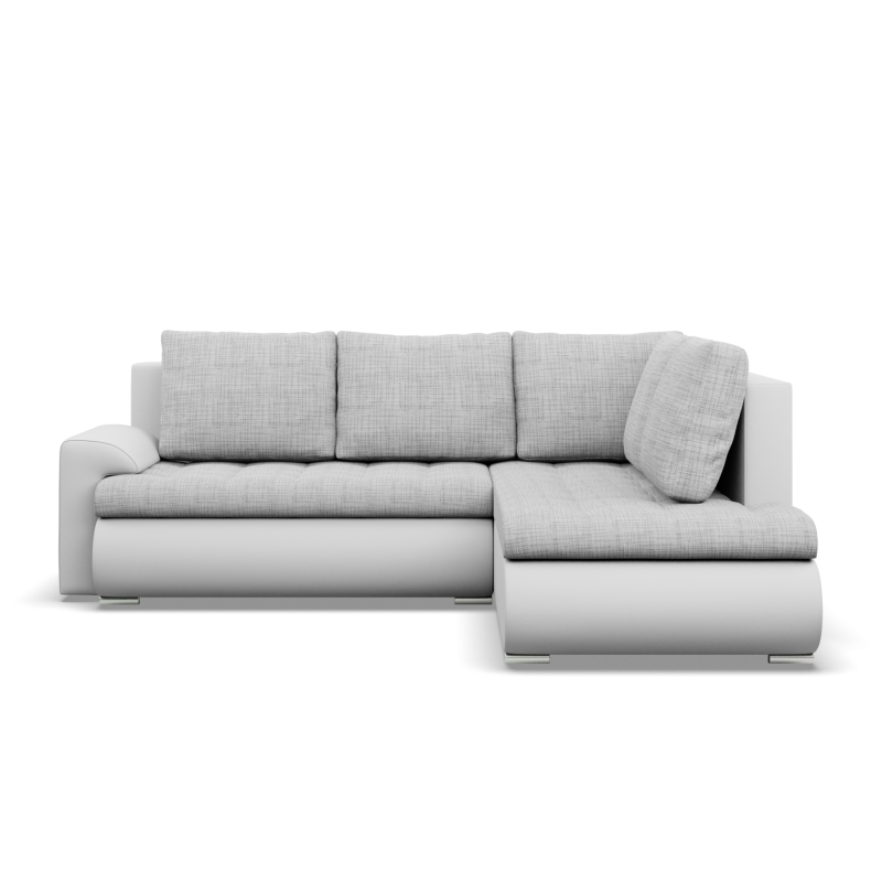 Ecksofa FORESTA LO, Seite - RECHTS, Farbe - GRAU + WEISS