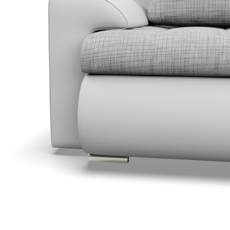 Ecksofa FORESTA LO, Seite - RECHTS, Farbe - GRAU + WEISS