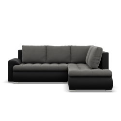 FORESTA LO Corner Sofa, Side - RIGHT, Color - DARK GRAY + BLACK