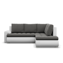 Ecksofa FORESTA LO, Seite - RECHTS, Farbe - DUNKELGRAU + WEISS