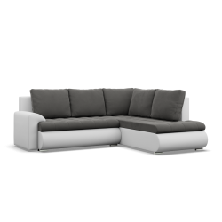 FORESTA LO Corner Sofa, Side - RIGHT, Color - DARK GRAY + WHITE