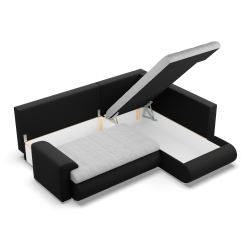 Narożnik FORESTA LO , Strona - PRAWA, Kolor - SZARY + CZARNY