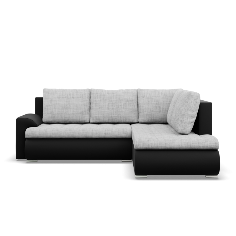 Ecksofa FORESTA LO, Seite - RECHTS, Farbe - GRAU + SCHWARZ