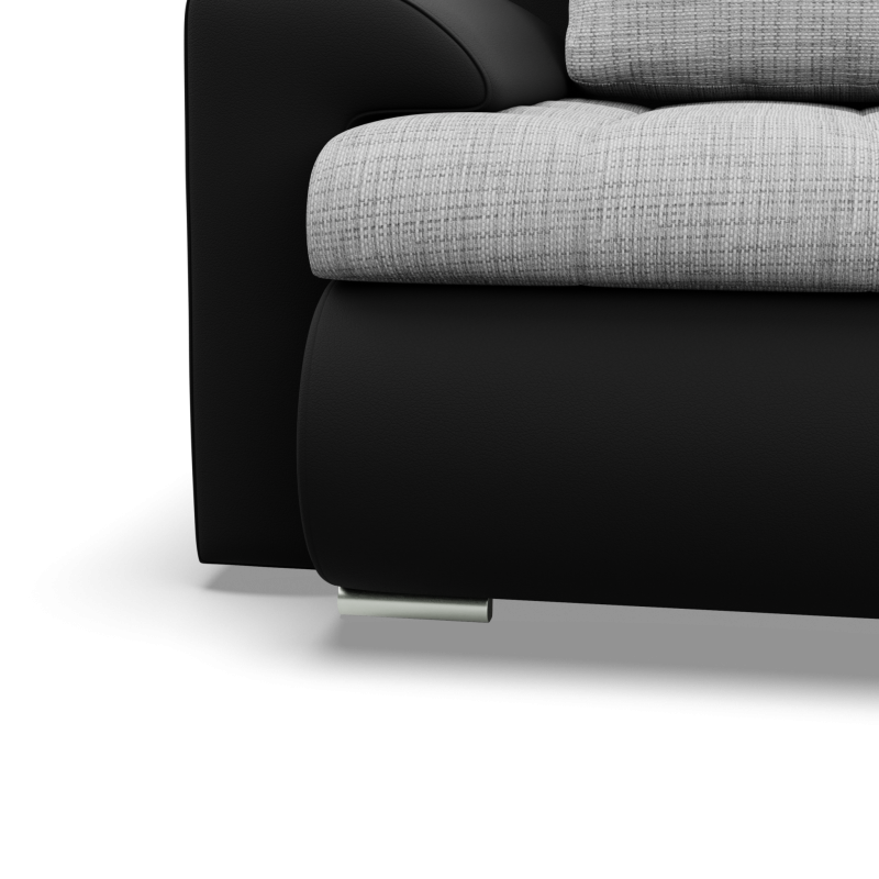 FORESTA LO Corner Sofa, Side - RIGHT, Color - GRAY + BLACK