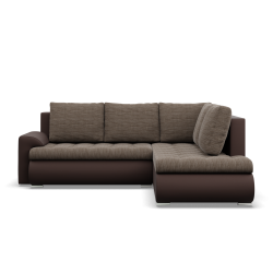 Ecksofa FORESTA LO, Seite - RECHTS, Farbe - BRAUN + CAPPUCCINO