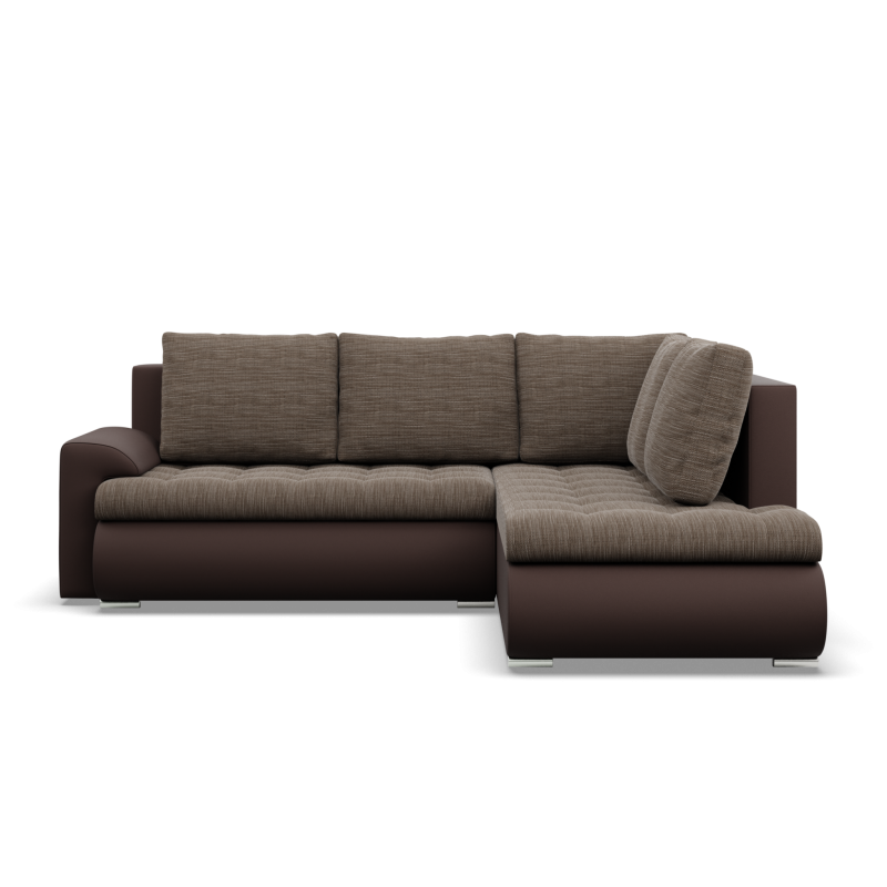 Ecksofa FORESTA LO, Seite - RECHTS, Farbe - BRAUN + CAPPUCCINO