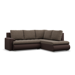 Ecksofa FORESTA LO, Seite - RECHTS, Farbe - BRAUN + CAPPUCCINO