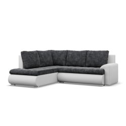 Ecksofa FORESTA LO, Seite - LINKS, Farbe - GRAU + WEIß