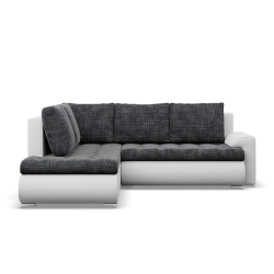 Ecksofa FORESTA LO, Seite - LINKS, Farbe - GRAU + WEIß