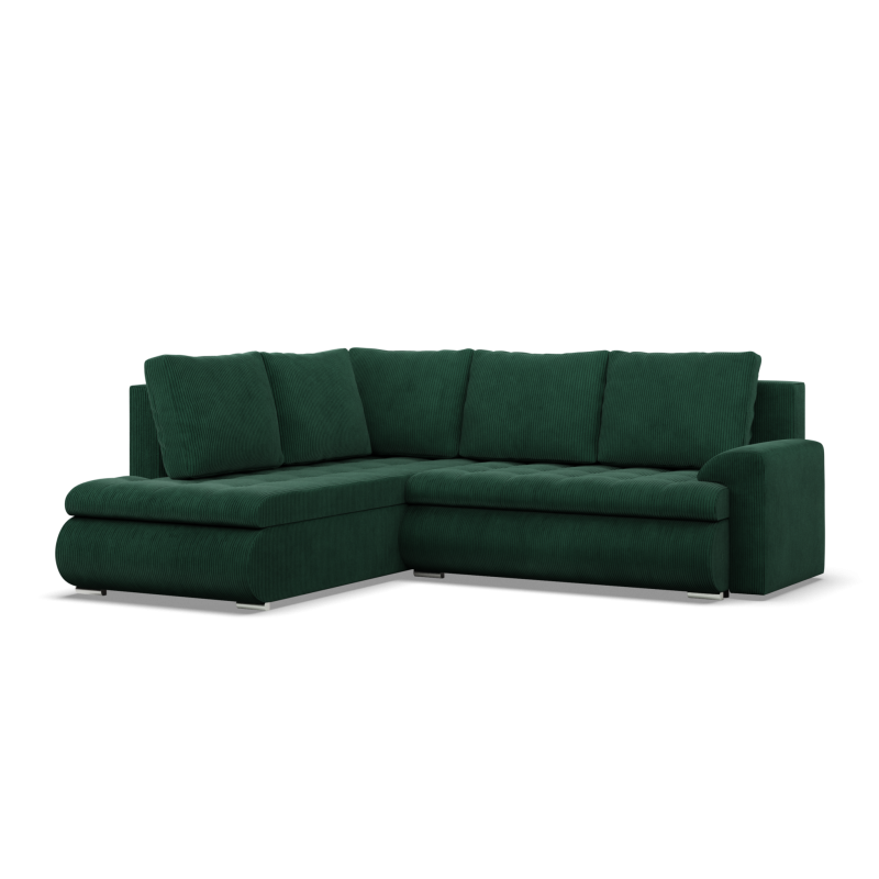 FORESTA LO Poso Corner Sofa, Side - LEFT, Color - BOTTLE GREEN