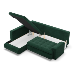 FORESTA LO Poso Corner Sofa, Side - LEFT, Color - BOTTLE GREEN