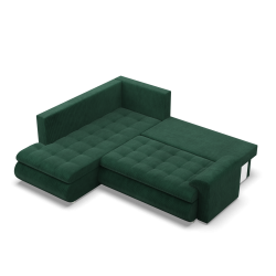 Ecksofa FORESTA LO Poso, Seite - LINKS, Farbe - FLASCHENGRÜN