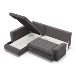 Ecksofa FORESTA LO Poso, Seite - LINKS, Farbe - DUNKELGRAU