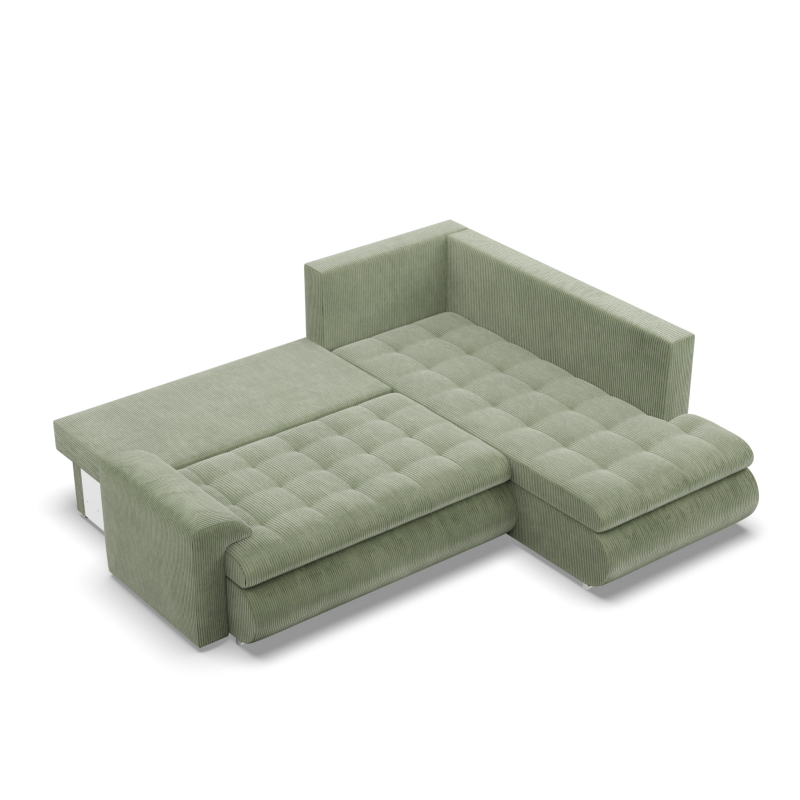 FORESTA LO Poso Corner Sofa, Side - RIGHT, Color - LIGHT GREEN