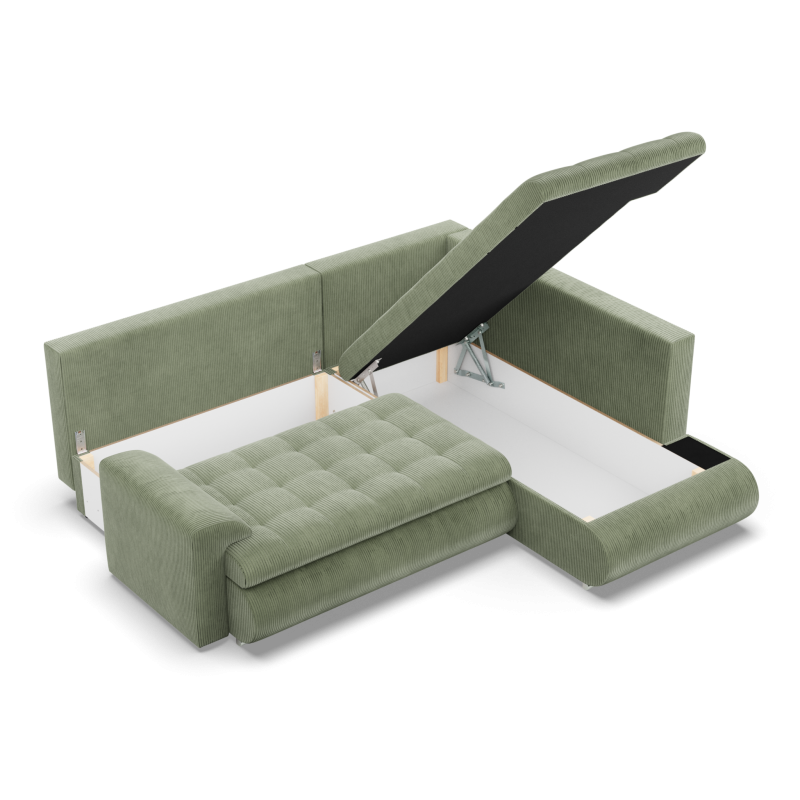 FORESTA LO Poso Corner Sofa, Side - RIGHT, Color - LIGHT GREEN