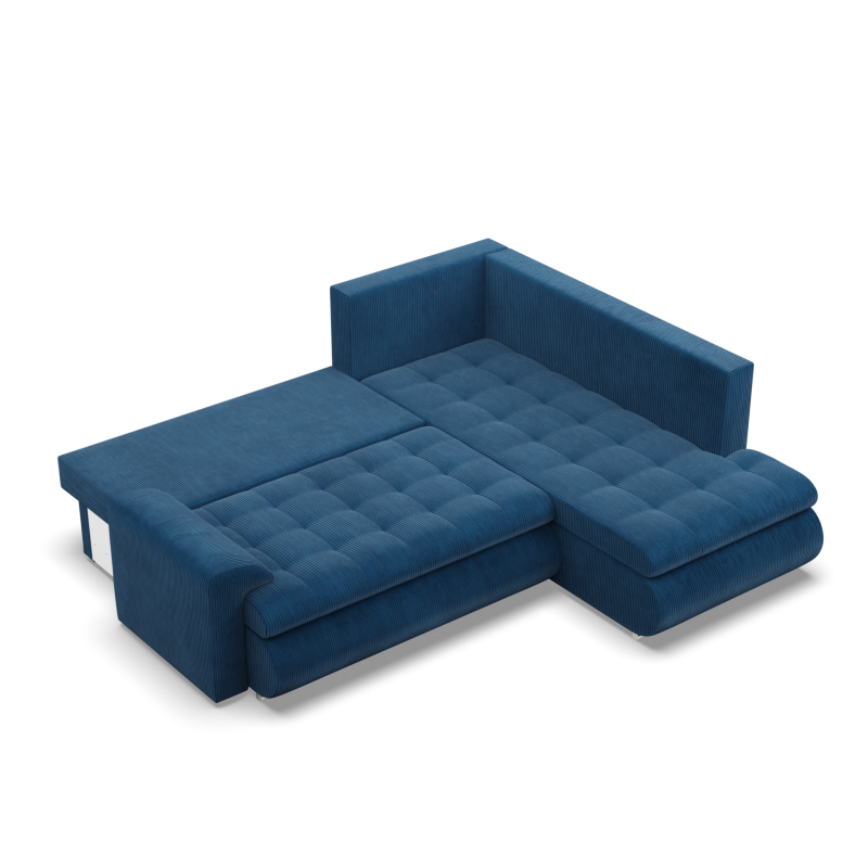 Ecksofa FORESTA LO Poso, Seite - RECHTS, Farbe - BLAU