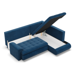 Ecksofa FORESTA LO Poso, Seite - RECHTS, Farbe - BLAU