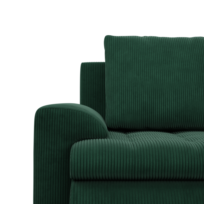 Ecksofa FORESTA LO Poso, Seite - RECHTS, Farbe - FLASCHENGRÜN