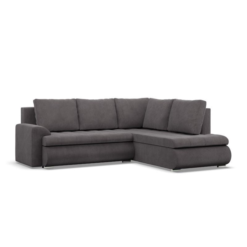 Ecksofa FORESTA LO Poso, Seite - RECHTS, Farbe - DUNKELGRAU