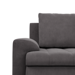 Ecksofa FORESTA LO Poso, Seite - RECHTS, Farbe - DUNKELGRAU