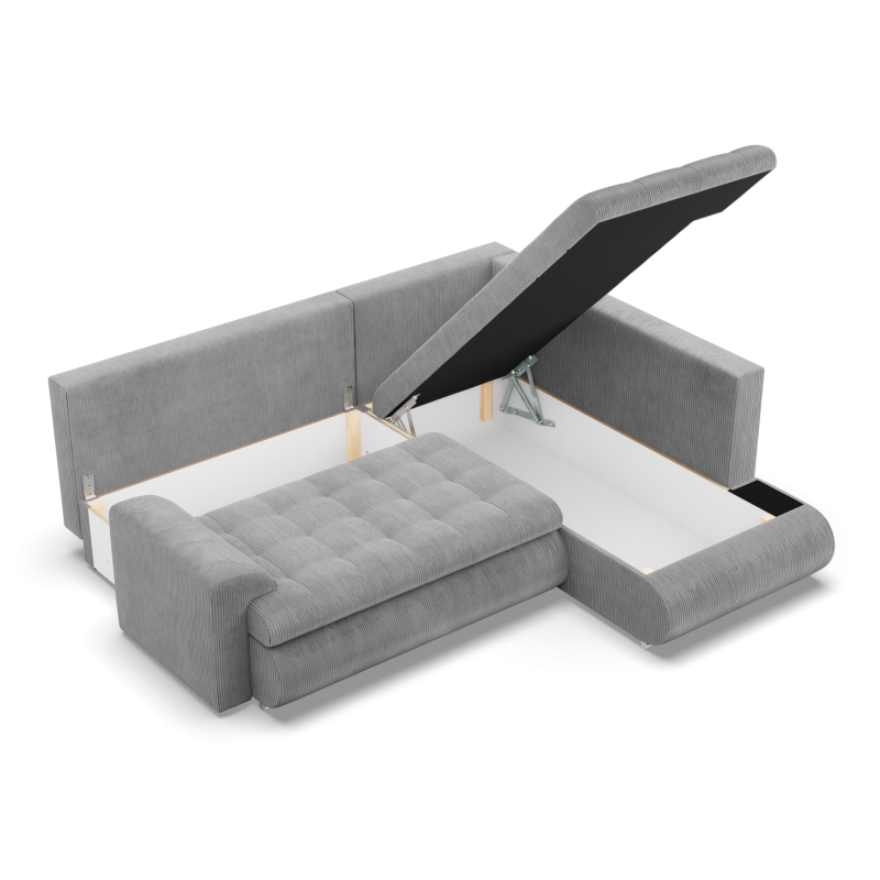 FORESTA LO Poso Corner Sofa, Side - RIGHT, Color - LIGHT GRAY