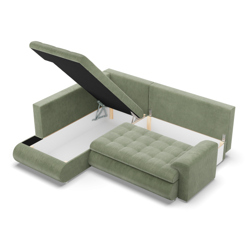 FORESTA LO Poso Corner Sofa, Side - LEFT, Color - LIGHT GREEN