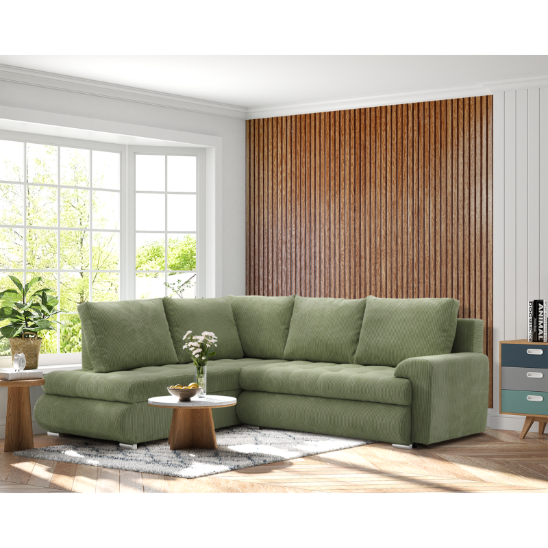 Ecksofa FORESTA LO Poso, Seite - LINKS, Farbe - HELLGRÜN