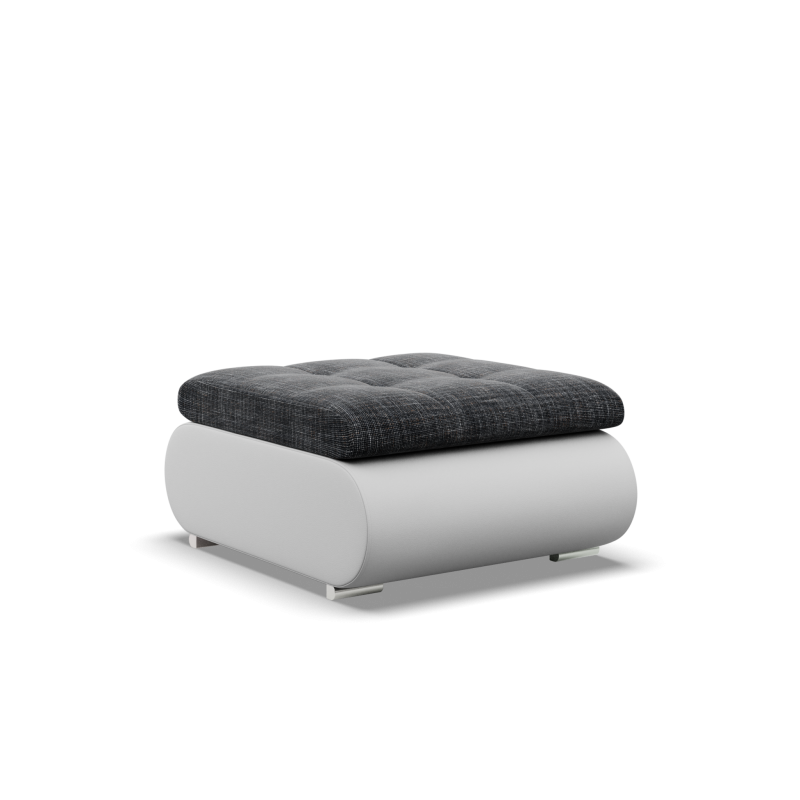 Pufa FORESTA , Kolor - POPIEL + BIAŁY