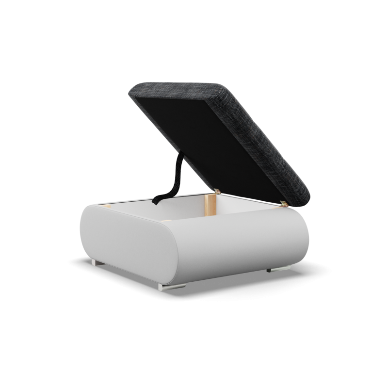 Пуф FORESTA, Колір - ПОПІЛ + БІЛИЙ