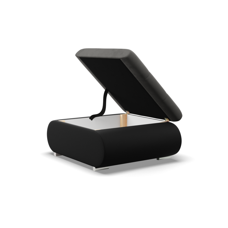 FORESTA Pouf, Color - DARK GRAY + BLACK