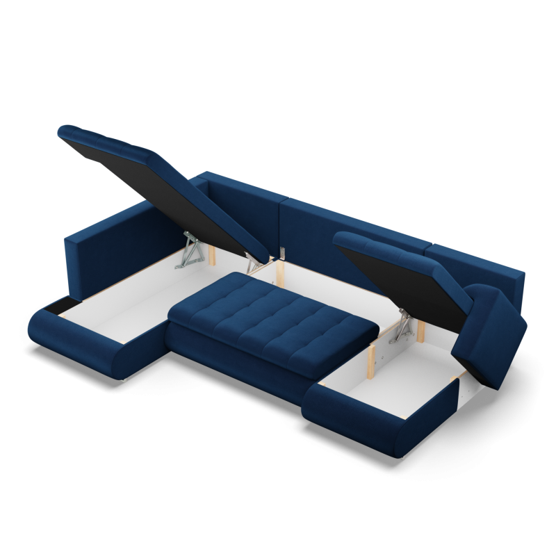 Ecksofa FORESTA ULO Kronos, Seite - LINKS, Farbe - BLAU