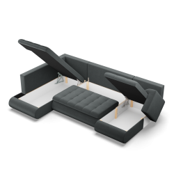 FORESTA ULO Ecksofa Kronos, Seite - LINKS, Farbe - DUNKELGRAU