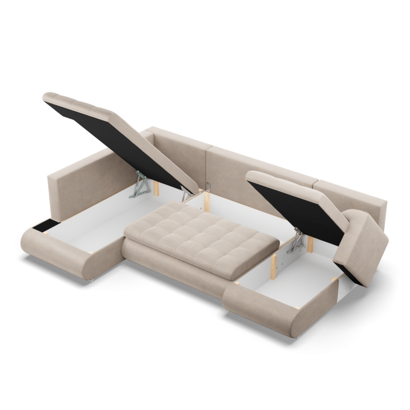 Ecksofa FORESTA ULO Kronos, Seite - LINKS, Farbe - BEIGE