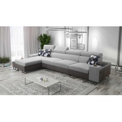 Prestige XII Mini Corner Sofa with Sleeping Function and USB Port, Soft-to-the-Touch Fabric, Freya 210.20 + Tauro 8207 | Your Co