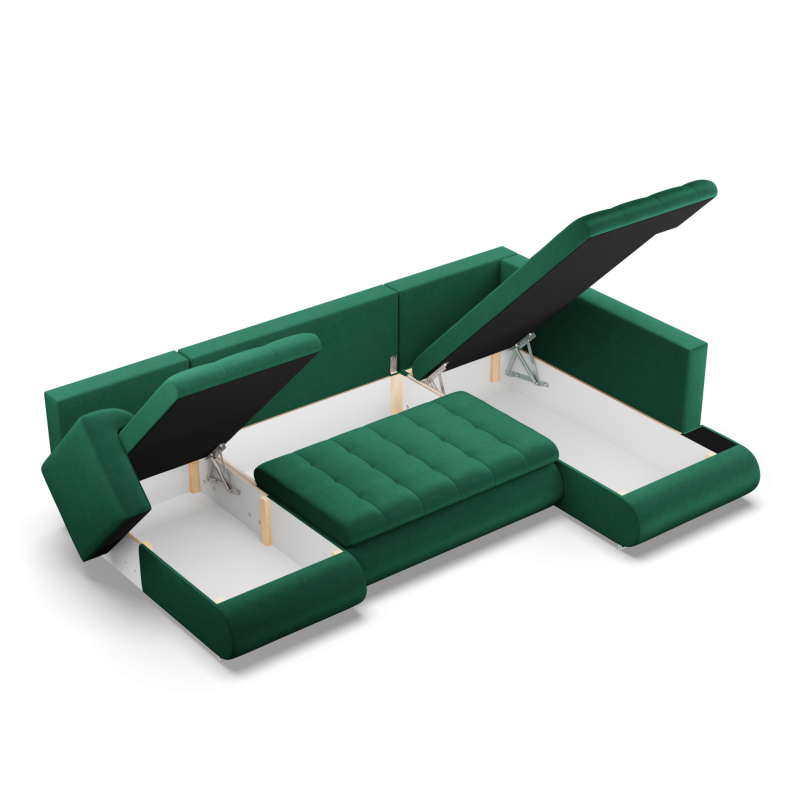 FORESTA ULO Kronos Corner Sofa, Side - RIGHT, Color - BOTTLE GREEN