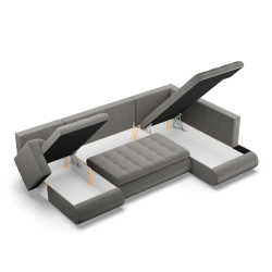 FORESTA ULO Kronos Corner Sofa, Side - RIGHT, Color - LIGHT GRAY