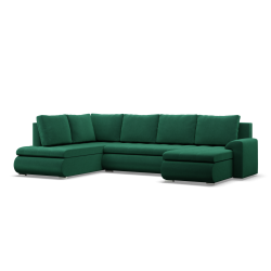 FORESTA ULO Kronos Corner Sofa, Side - LEFT, Color - BOTTLE GREEN