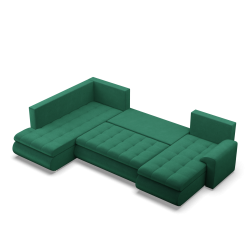 FORESTA ULO Kronos Corner Sofa, Side - LEFT, Color - BOTTLE GREEN