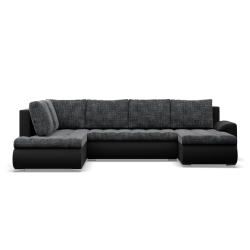 FORESTA ULO Ecksofa, Seite - LINKS, Farbe - GRAU + SCHWARZ