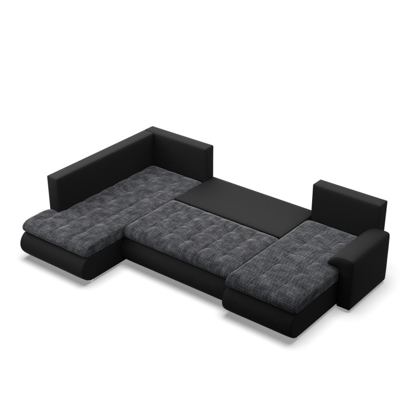 FORESTA ULO Corner Sofa, Side - LEFT, Color - GRAY + BLACK