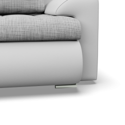 Ecksofa FORESTA ULO, Seite - LINKS, Farbe - GRAU + WEISS