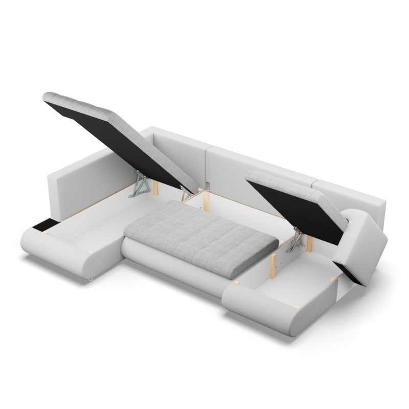 FORESTA ULO Corner Sofa, Side - LEFT, Color - GRAY + WHITE