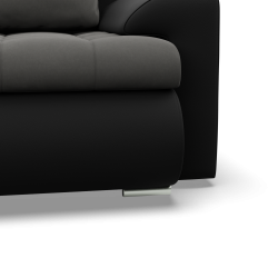 FORESTA ULO Corner Sofa, Side - LEFT, Color - DARK GRAY + BLACK