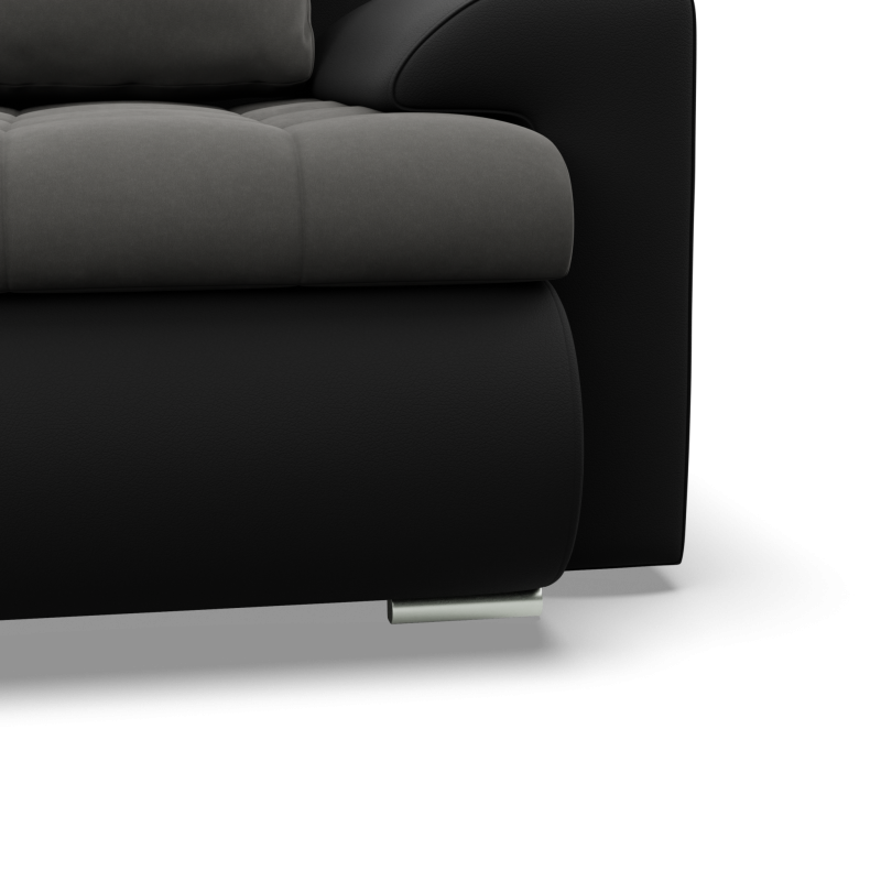 Ecksofa FORESTA ULO, Seite - LINKS, Farbe - DUNKELGRAU + SCHWARZ