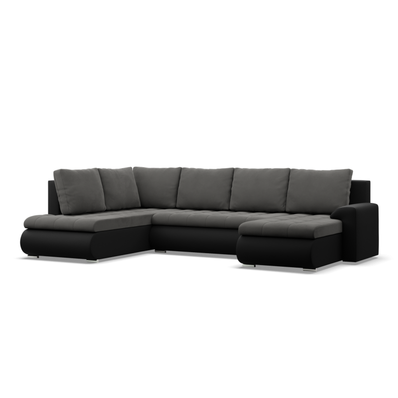 FORESTA ULO Corner Sofa, Side - LEFT, Color - DARK GRAY + BLACK