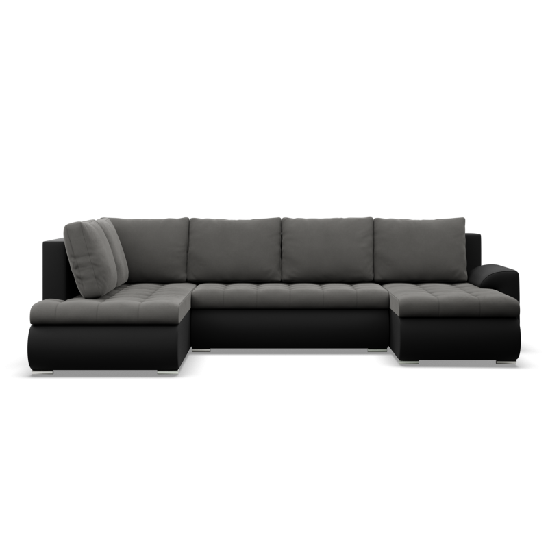 FORESTA ULO Corner Sofa, Side - LEFT, Color - DARK GRAY + BLACK